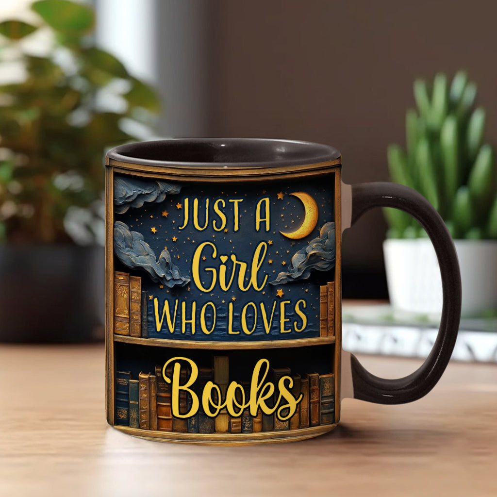 Just A Girl Who Loves Books - Personalized Book Accent Mug