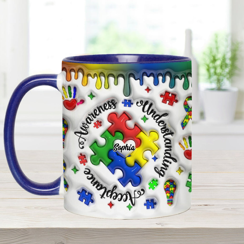 Autism Awareness - Personalized Autism Awareness Accent Mug
