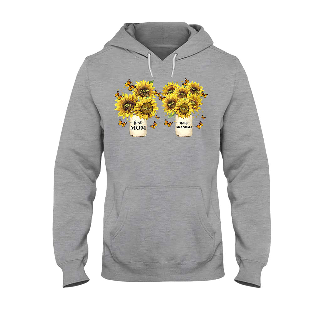 First Mom Now Grandma - Personalized Grandma T-shirt And Hoodie