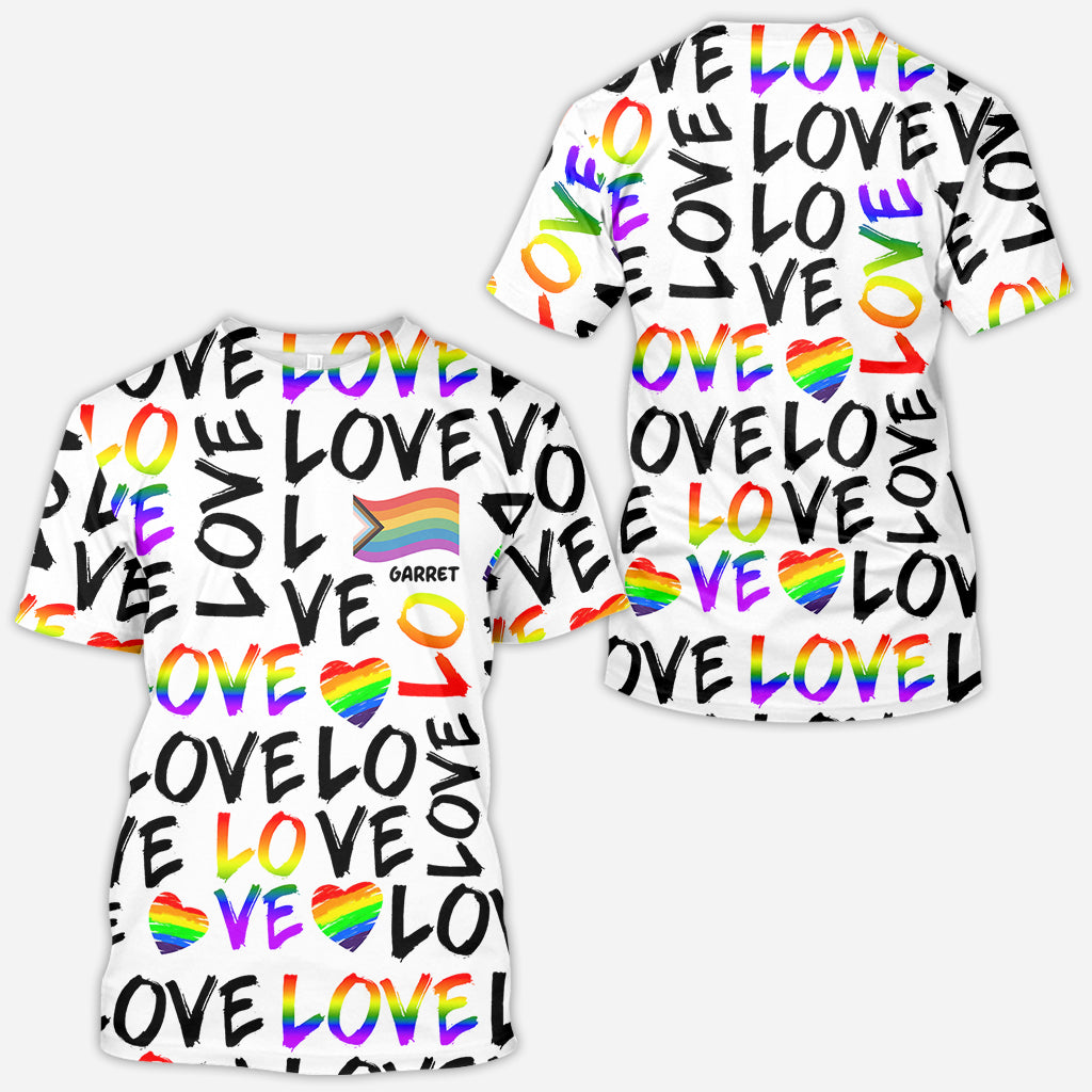 Love is Love - Personalized LGBT Support All Over Shirt