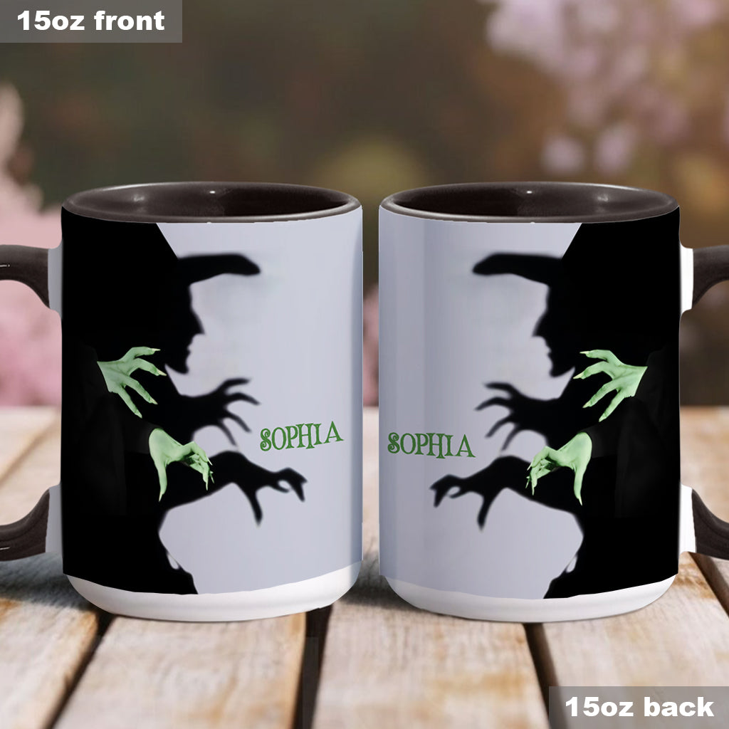 Halloween Witch Shadow - Personalized Witch Accent Mug