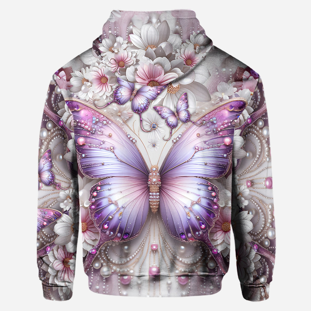 Purple Butterflies - Personalized Butterfly Hoodie and Leggings