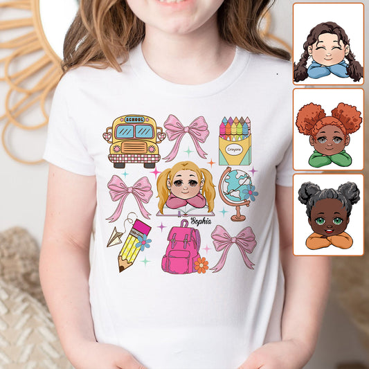 Back to School Coquette - Personalized Kid T-shirt And Hoodie