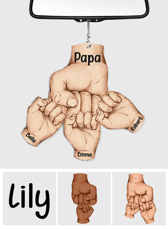 Fist Bump - Personalized Father Custom Shaped Car Ornament