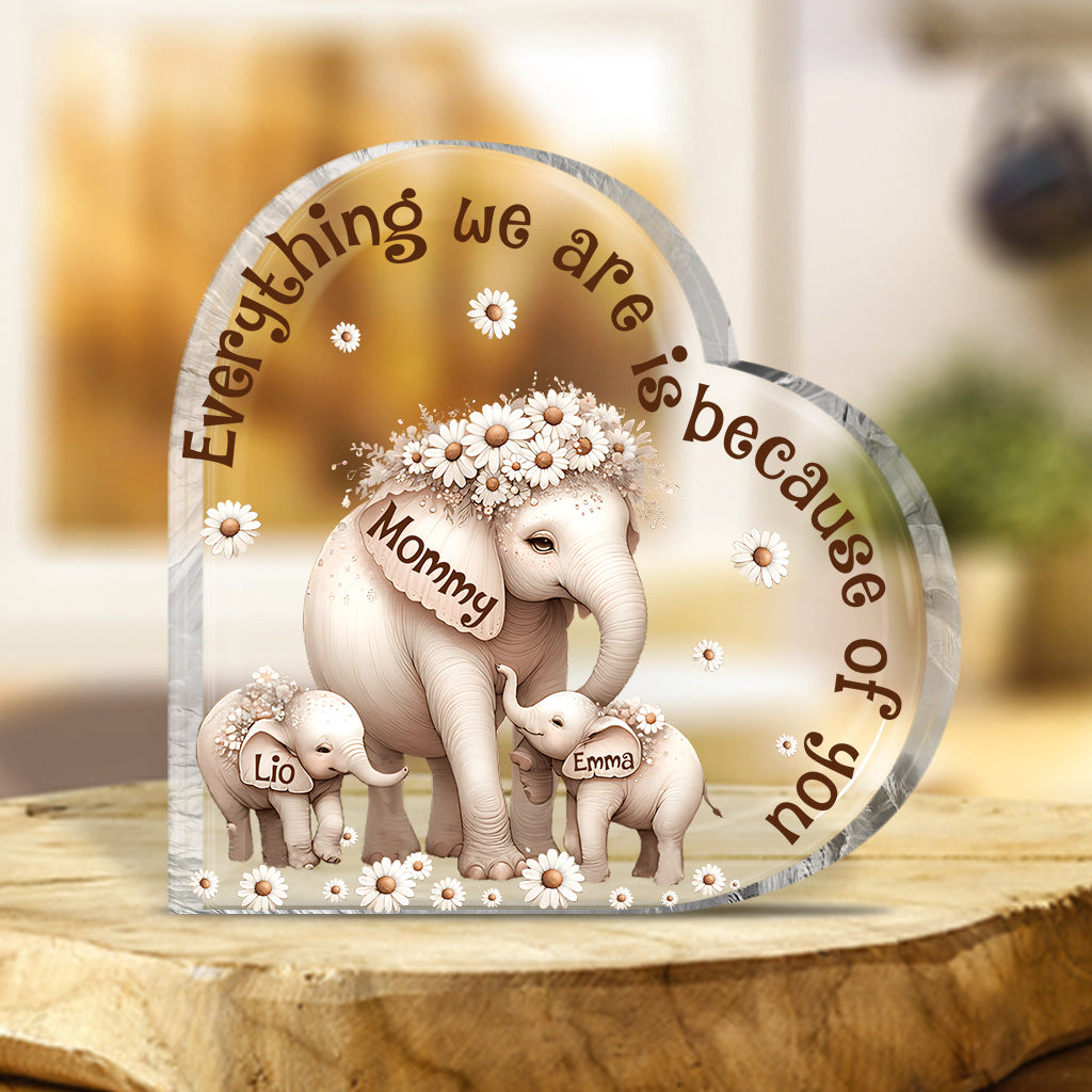 Cute Elephant - Personalized Grandma Custom Shaped Acrylic Plaque