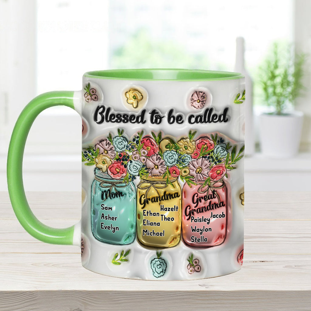 Blessed To Be Called - Personalized Grandma Accent Mug