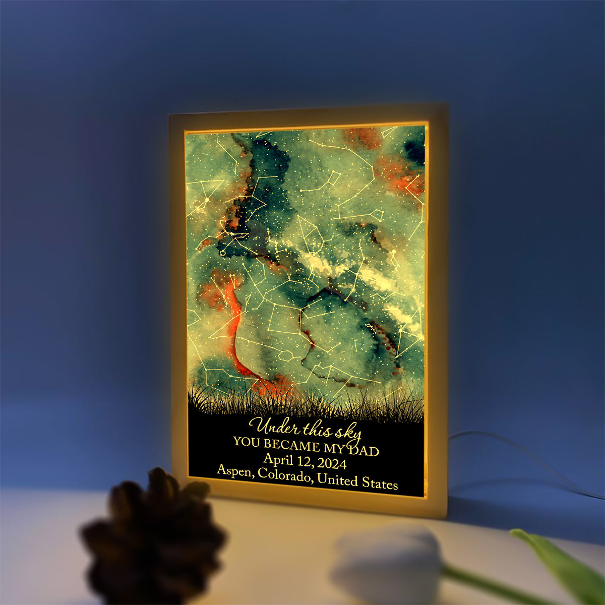 Where Everything Began - Personalized Father Picture Frame Light Box