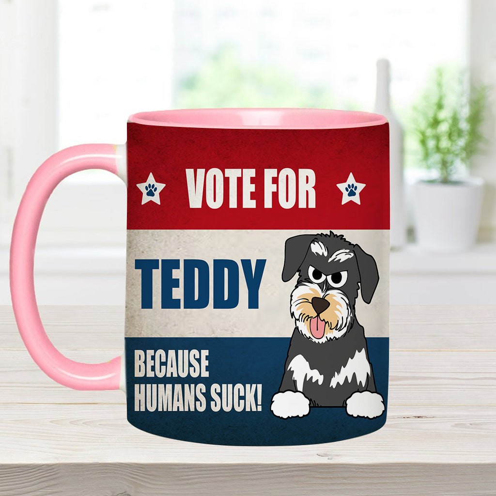 Votez pour mon bébé à quatre pattes ! - Mug personnalisé avec motif chien