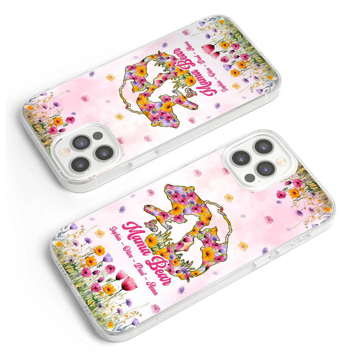 Mama Bear - Personalized Mother Clear Phone Case