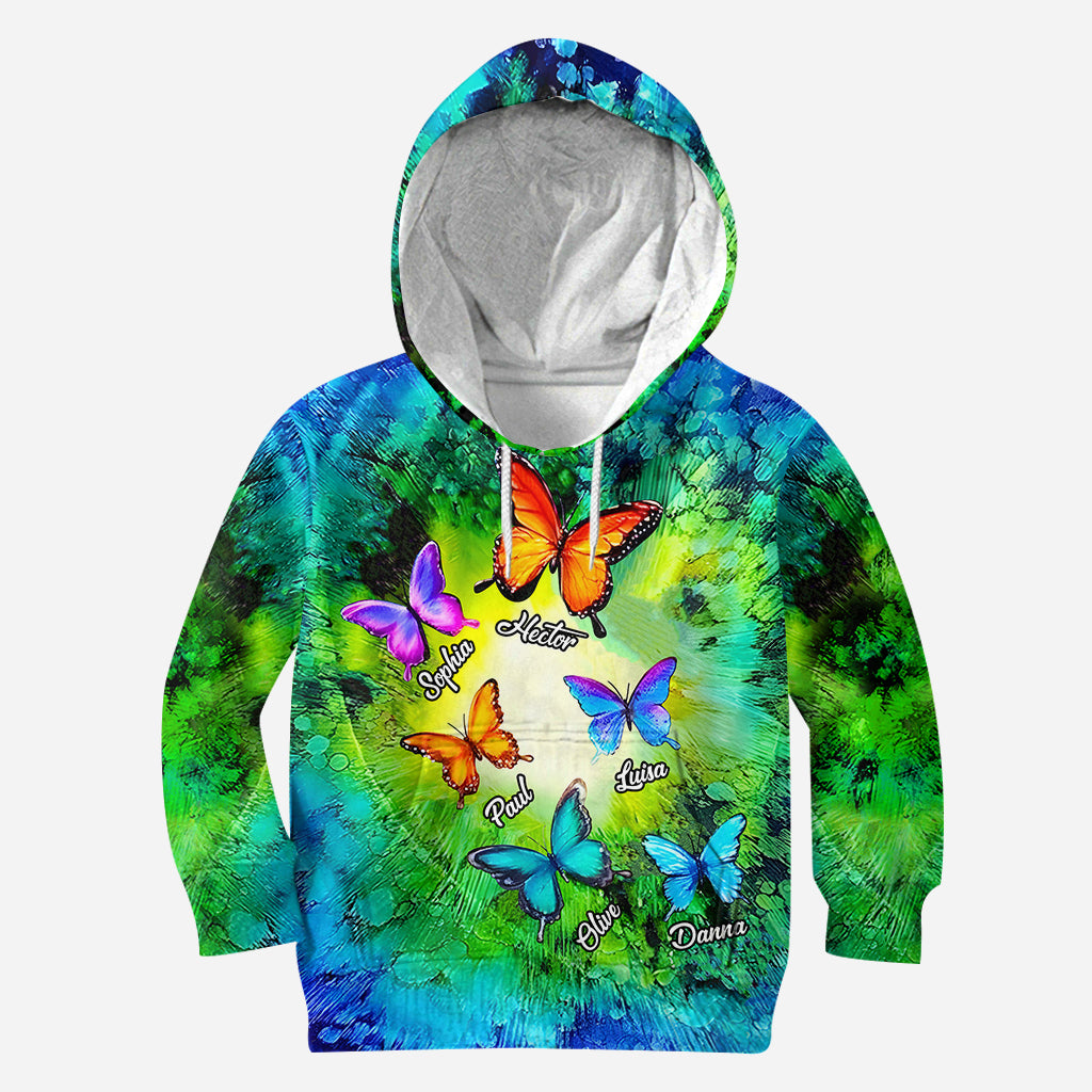 Liebe Oma sein – Wunderschöne Schmetterlinge – Personalisierter Oma-Hoodie und Leggings