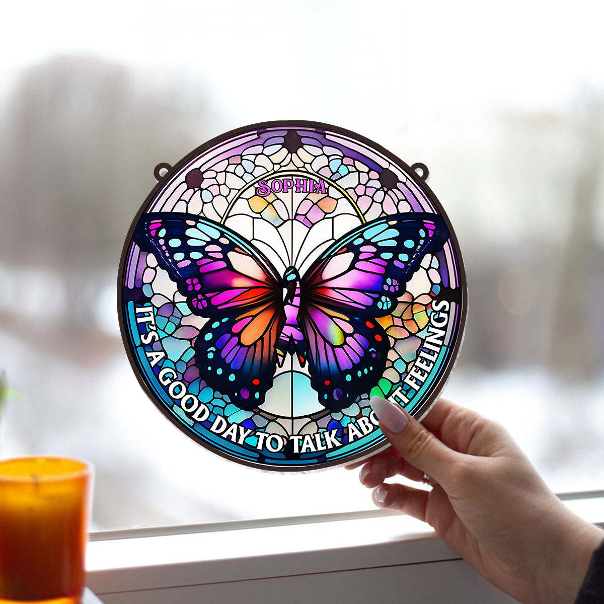 It's A Good Day To Talk About Feelings - Personalized Window Hanging Suncatcher Ornament