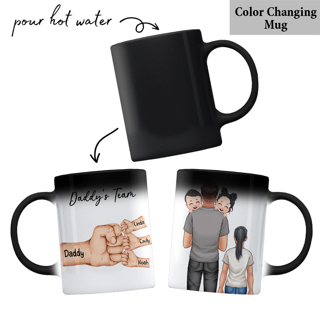 Daddy's Team Fist Bump To Us You Are The World - Personalized Father Mug