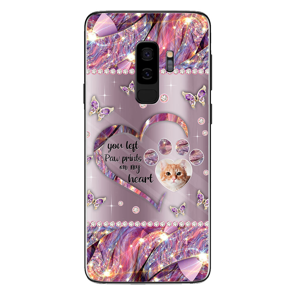 You Left Paw Prints In My Heart - Personalized Dog Phone Case
