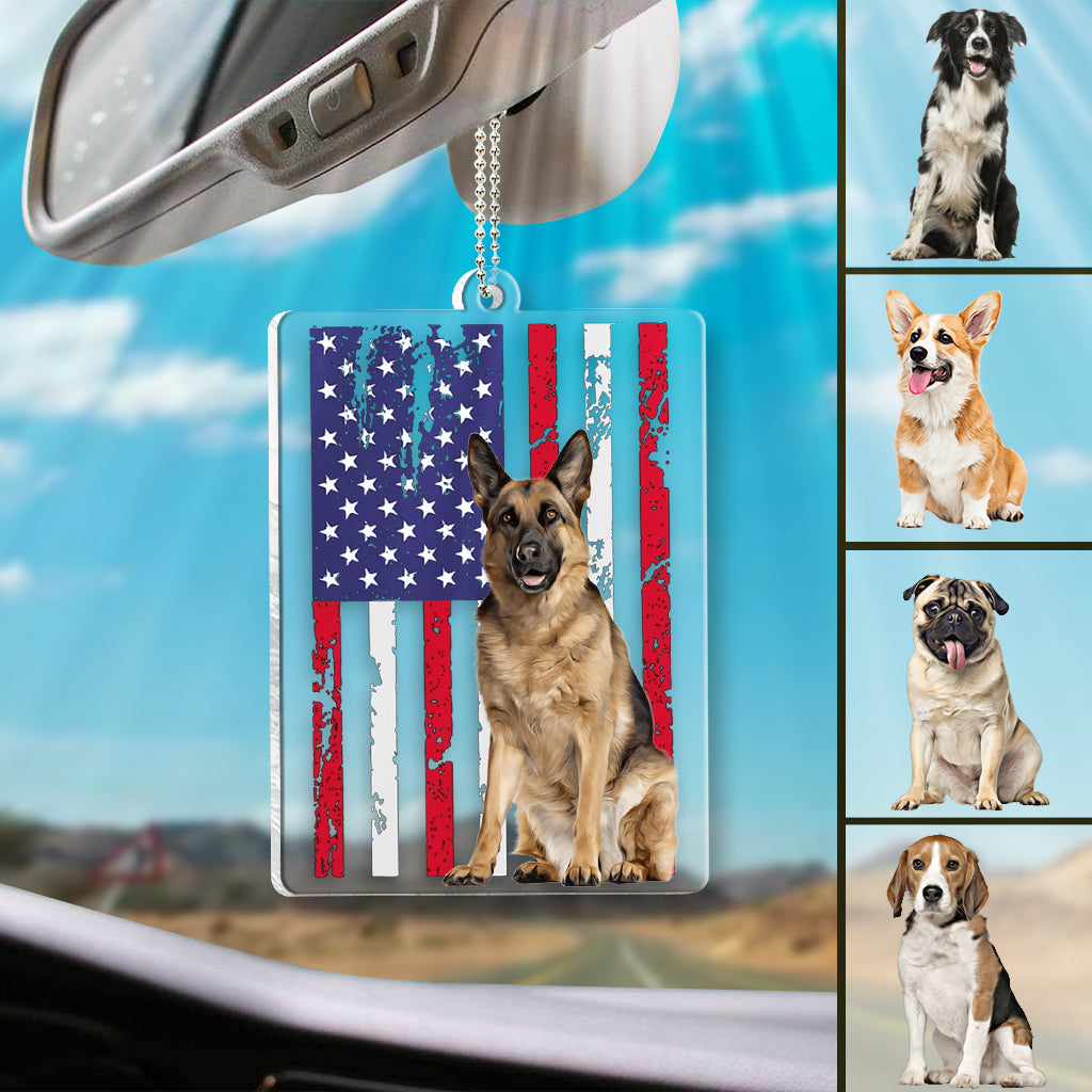 Drapeau Chiot - Ornement de voiture transparent personnalisé pour chien