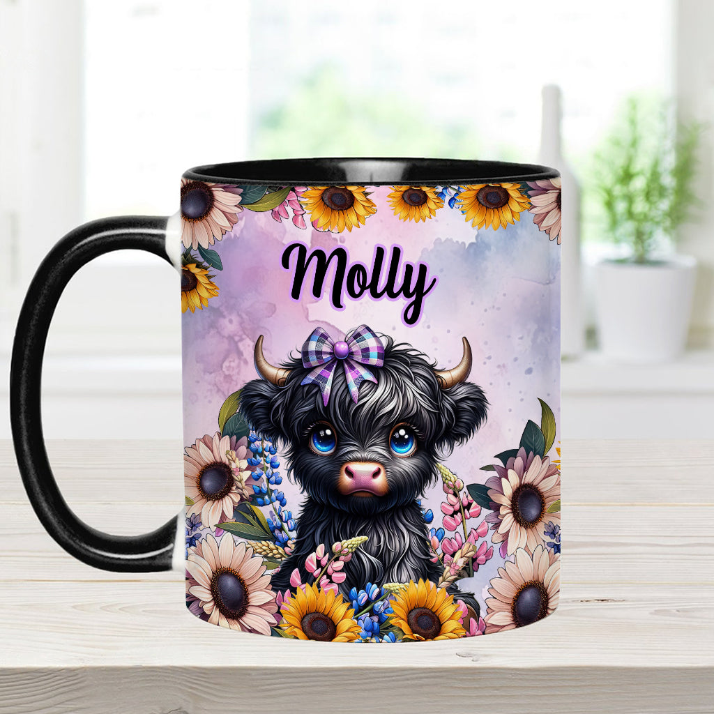 Cute Little Highland Cow - Personalized Accent Mug