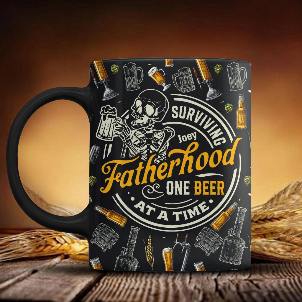 Surviving Fatherhood One Beer At A Time - Personalized Father Mug