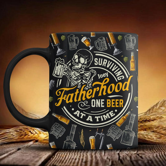 Surviving Fatherhood One Beer At A Time - Personalized Father Mug