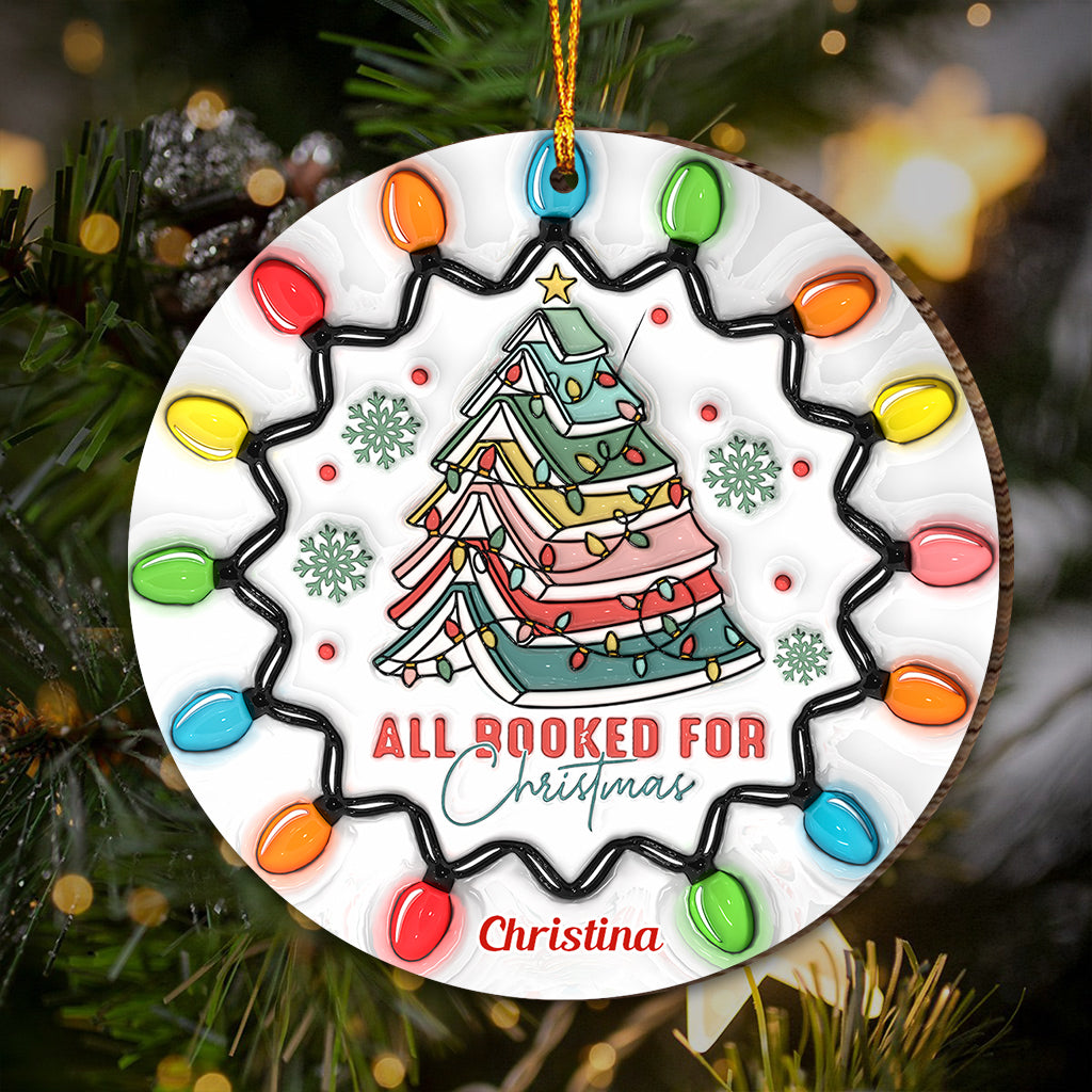 All Booked For Christmas - Personalized Book Ornament