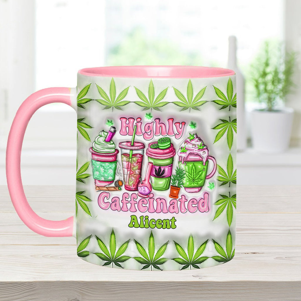 Highly Caffeinated Coffee 420 Lovers - Personalized Weed Accent Mug