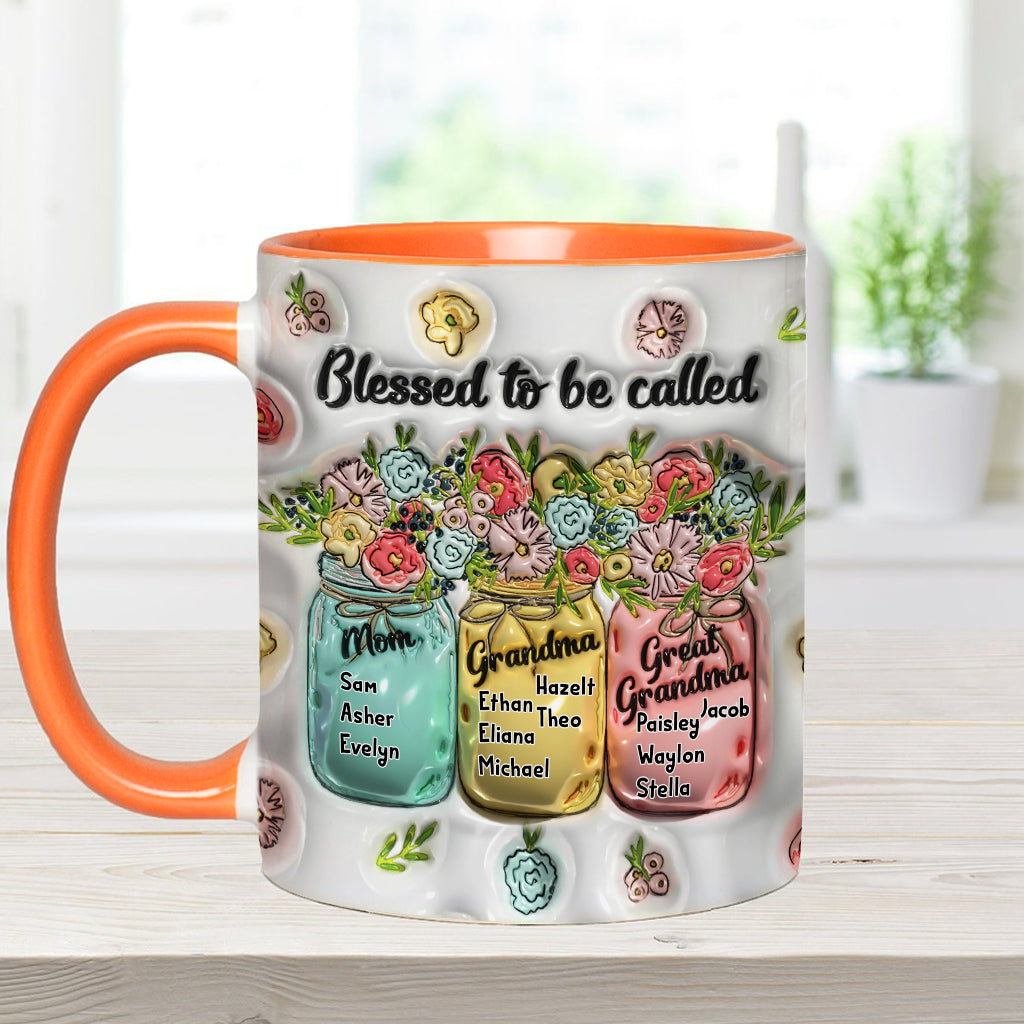 Blessed To Be Called - Personalized Grandma Accent Mug