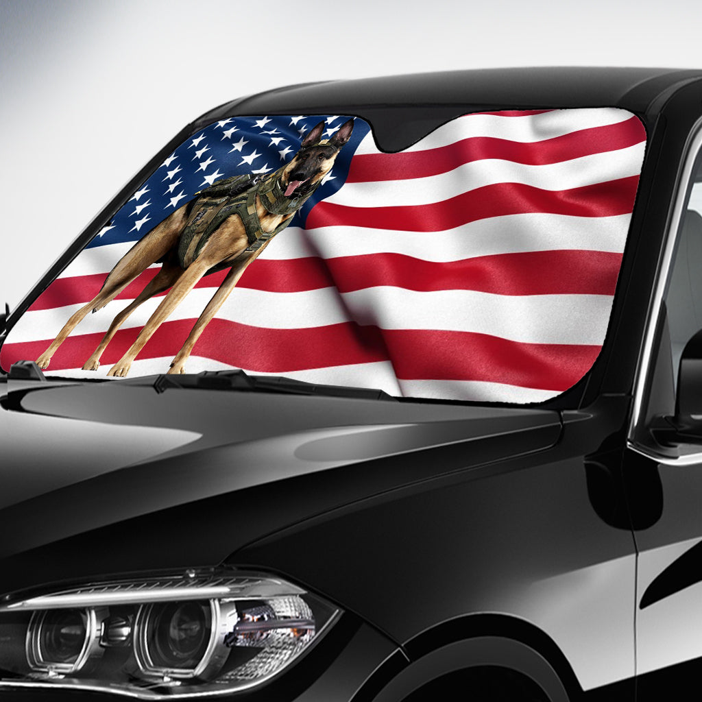 Pare-soleil personnalisé pour voiture de policier « Back The Blue K9 »