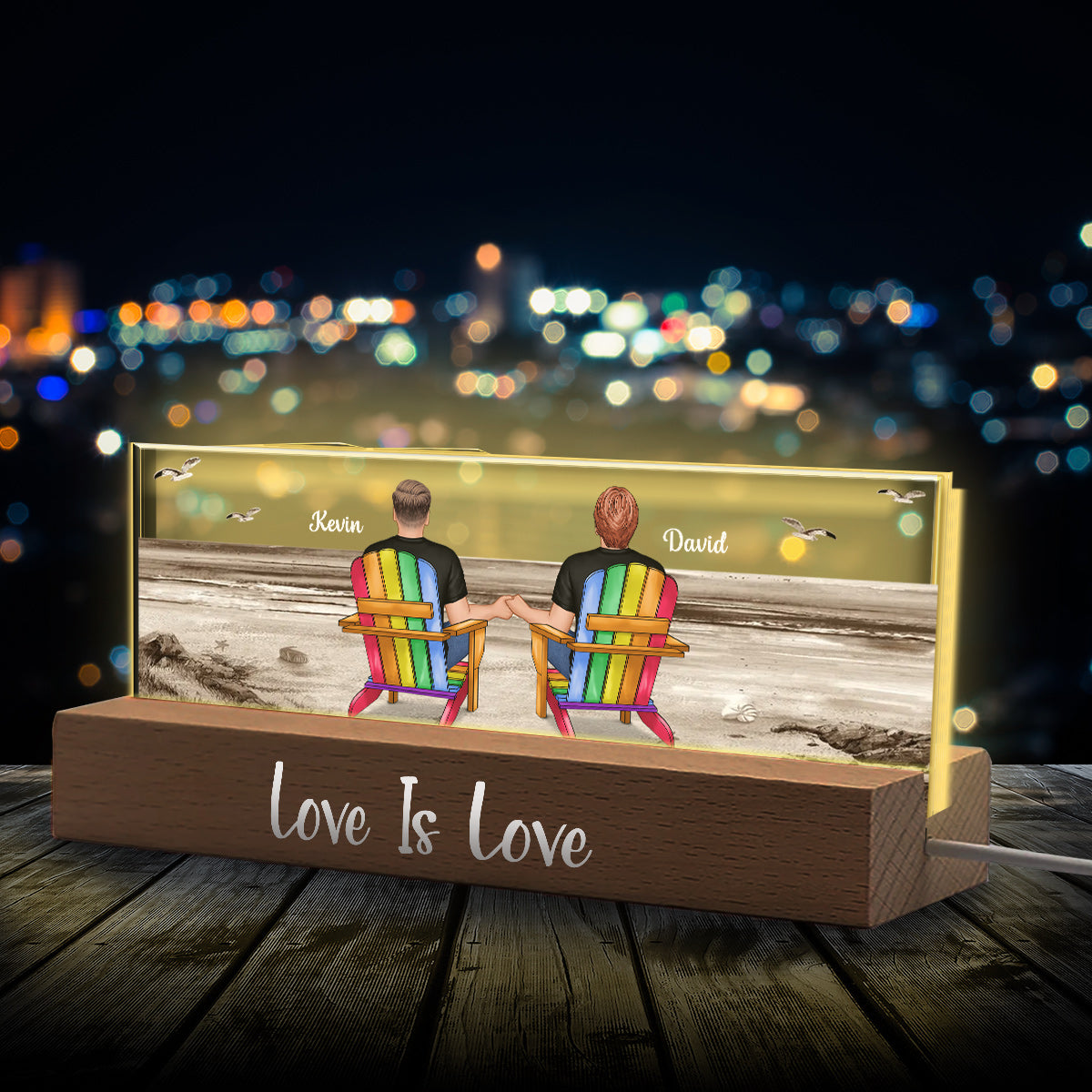 L'amour est l'amour - Veilleuse LED personnalisée pour le soutien à la communauté LGBT