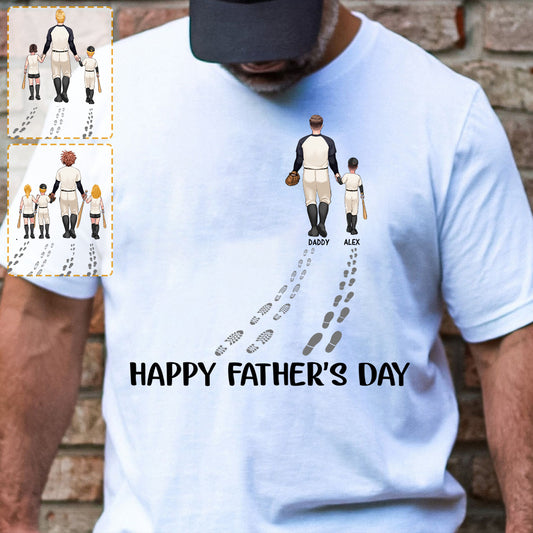 Happy Father's Day Baseball Dad - Personalized Baseball T-shirt And Hoodie