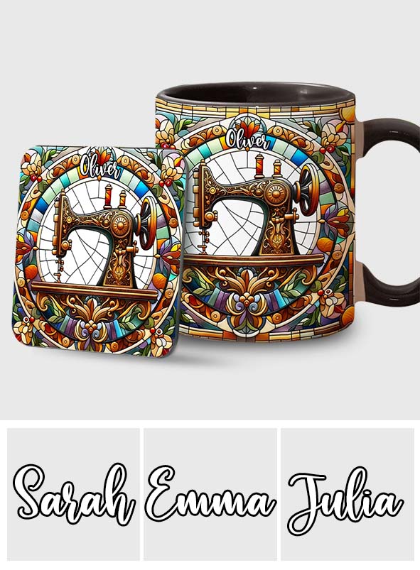 Colorful Sewing Machine - Personalized Sewing Accent Mug