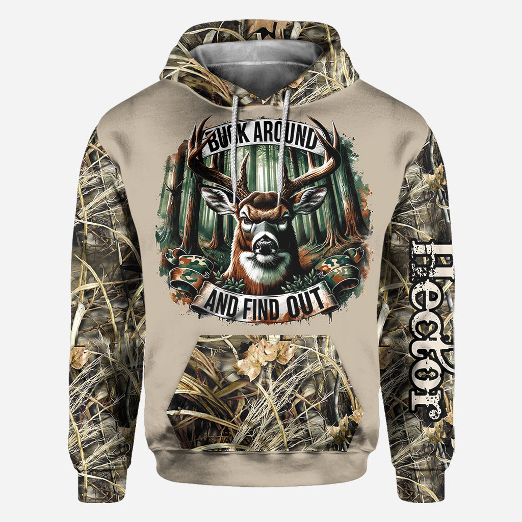 Buck Around And Find Out - Personalisiertes Jagd-Allover-Shirt