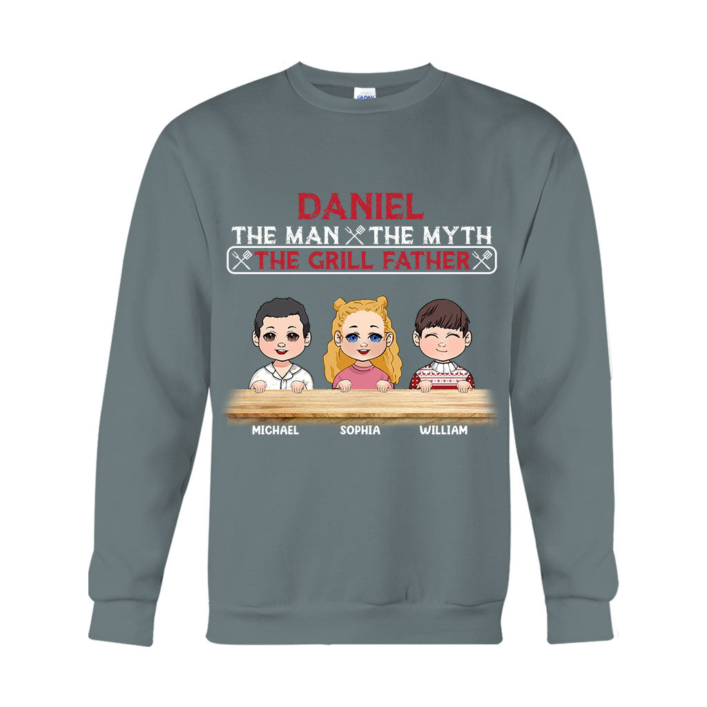 The Man The Myth The Grill Father - Personalized Father T-shirt And Hoodie