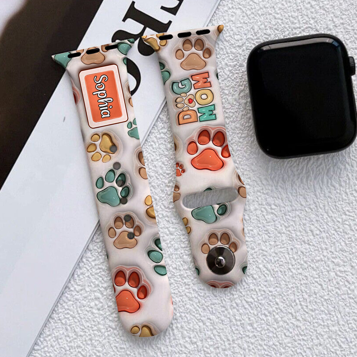 Best Dog Mom Cat Dad Ever - Personalized Dog Apple Watch Band