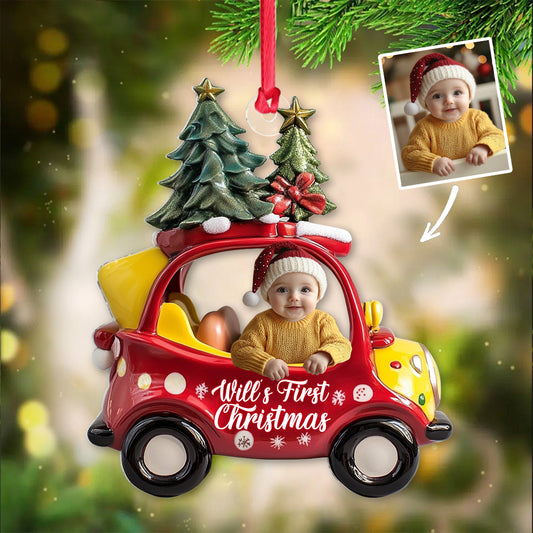 Premier Noël de bébé - Ornement transparent personnalisé pour nouveau-né