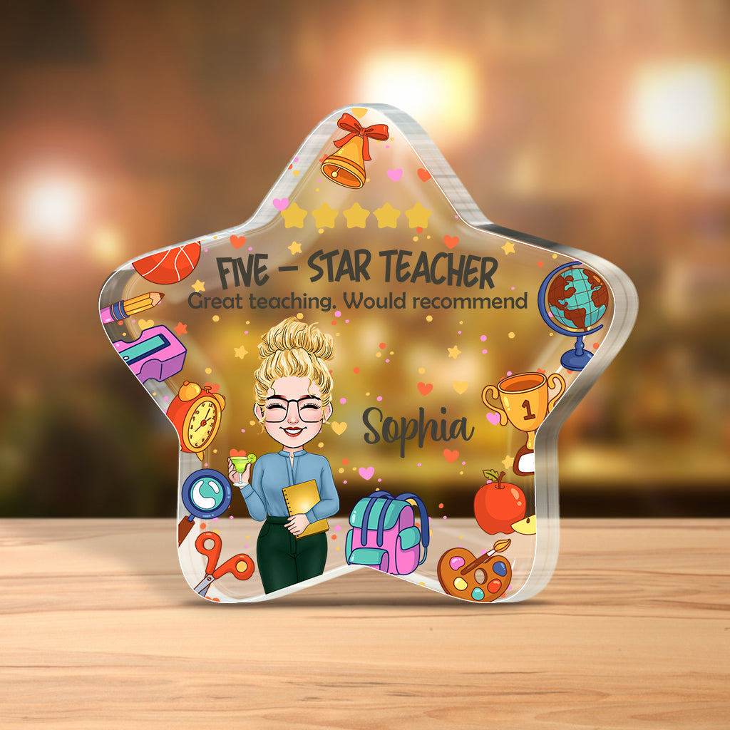 Five-star Teacher - Personalized Teacher Custom Shaped Acrylic Plaque