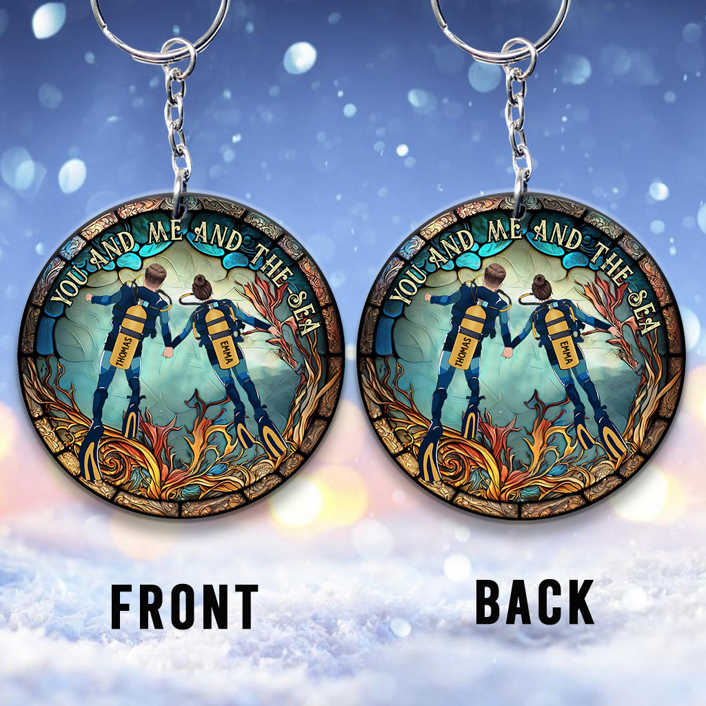 You & Me And The Sea - Personalized Scuba Diving Keychain