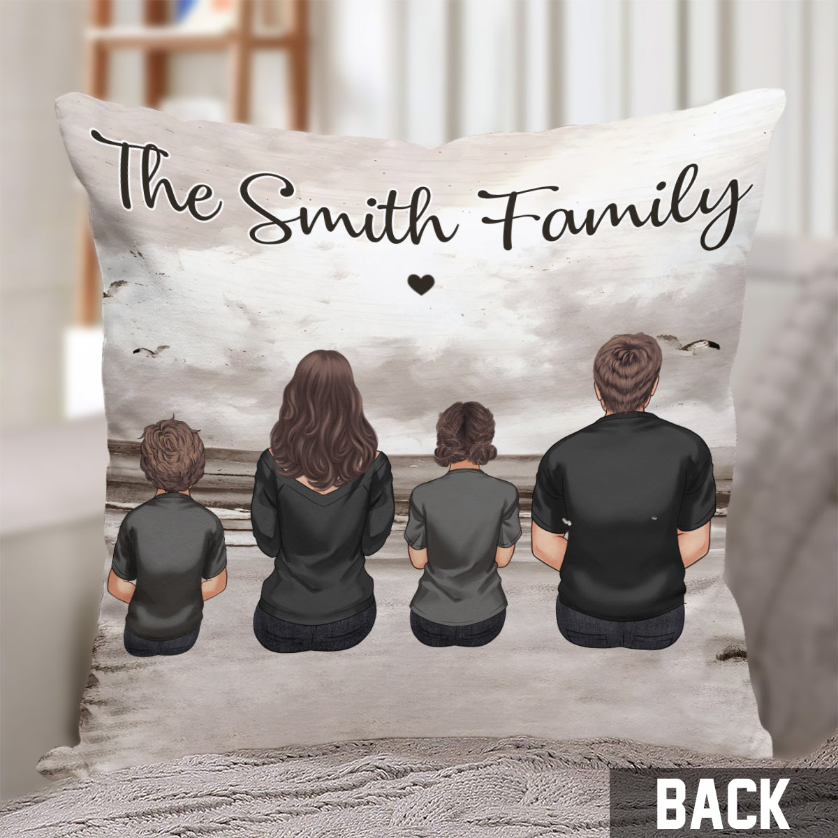 Family Crossword Art - Personalized Family Throw Pillow