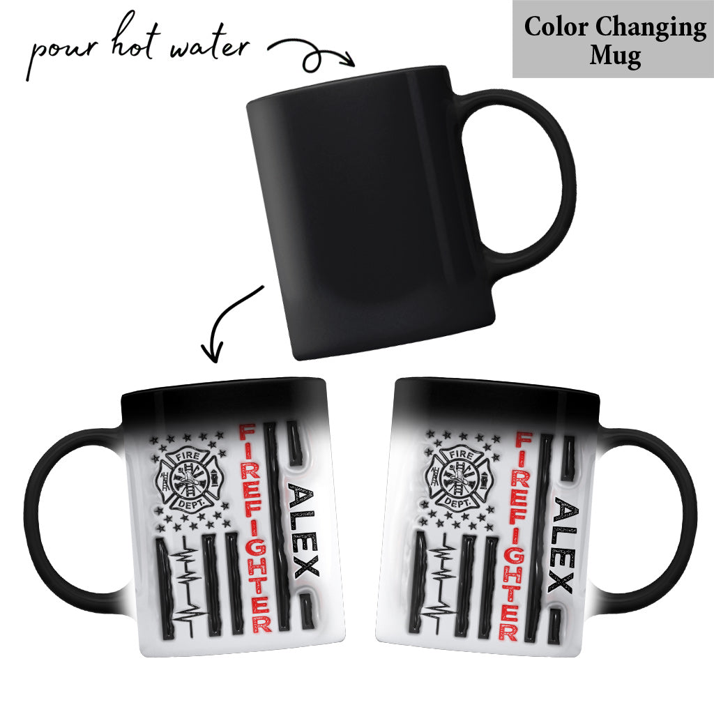 Mug personnalisé pour pompier, motif patriotique du 4 juillet