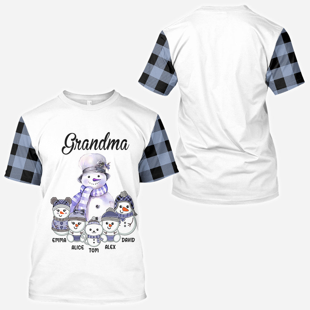 T-shirt personnalisé « Grand-mère Bonhomme de Neige »