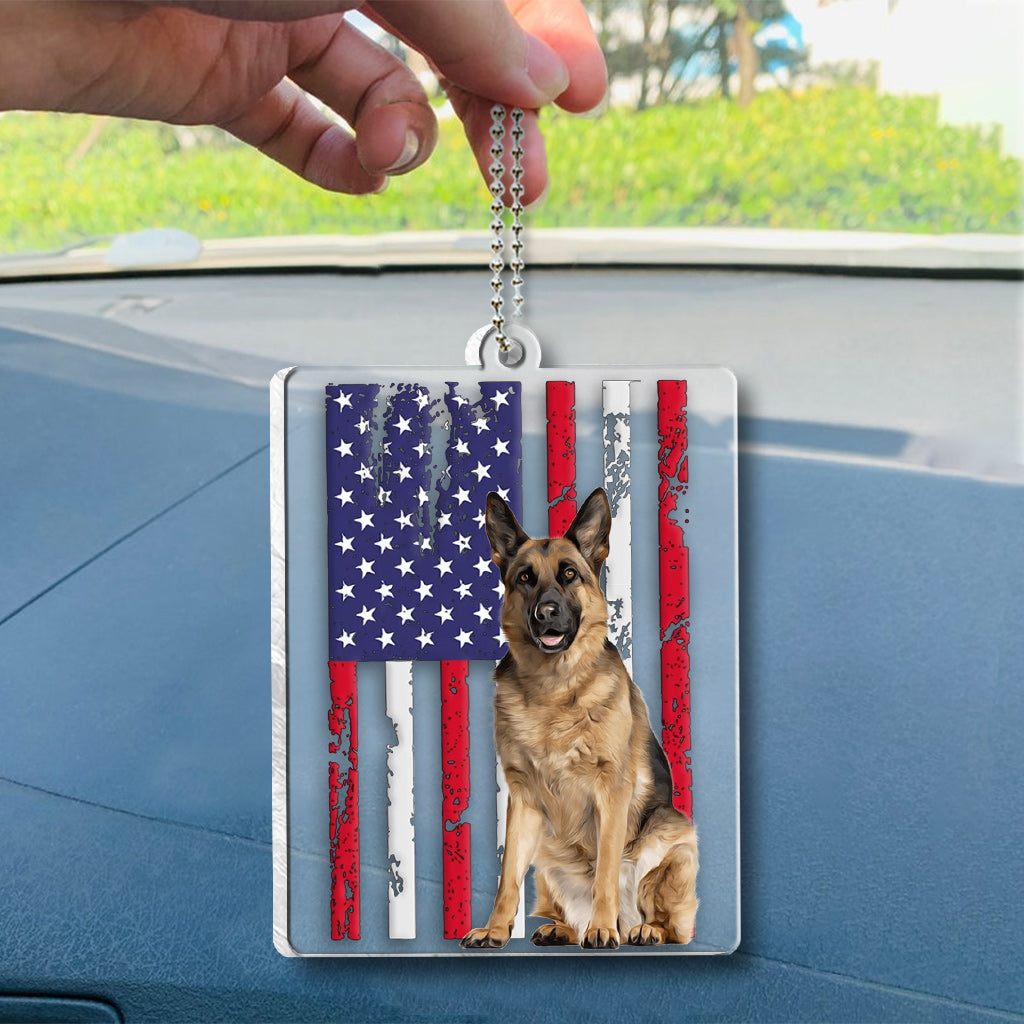 Drapeau Chiot - Ornement de voiture transparent personnalisé pour chien