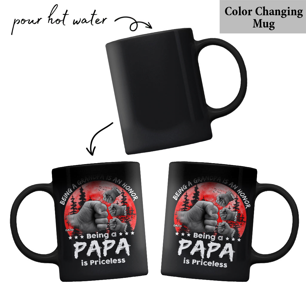 Father Son Red Moon Fist Bump - Personalized Father Mug