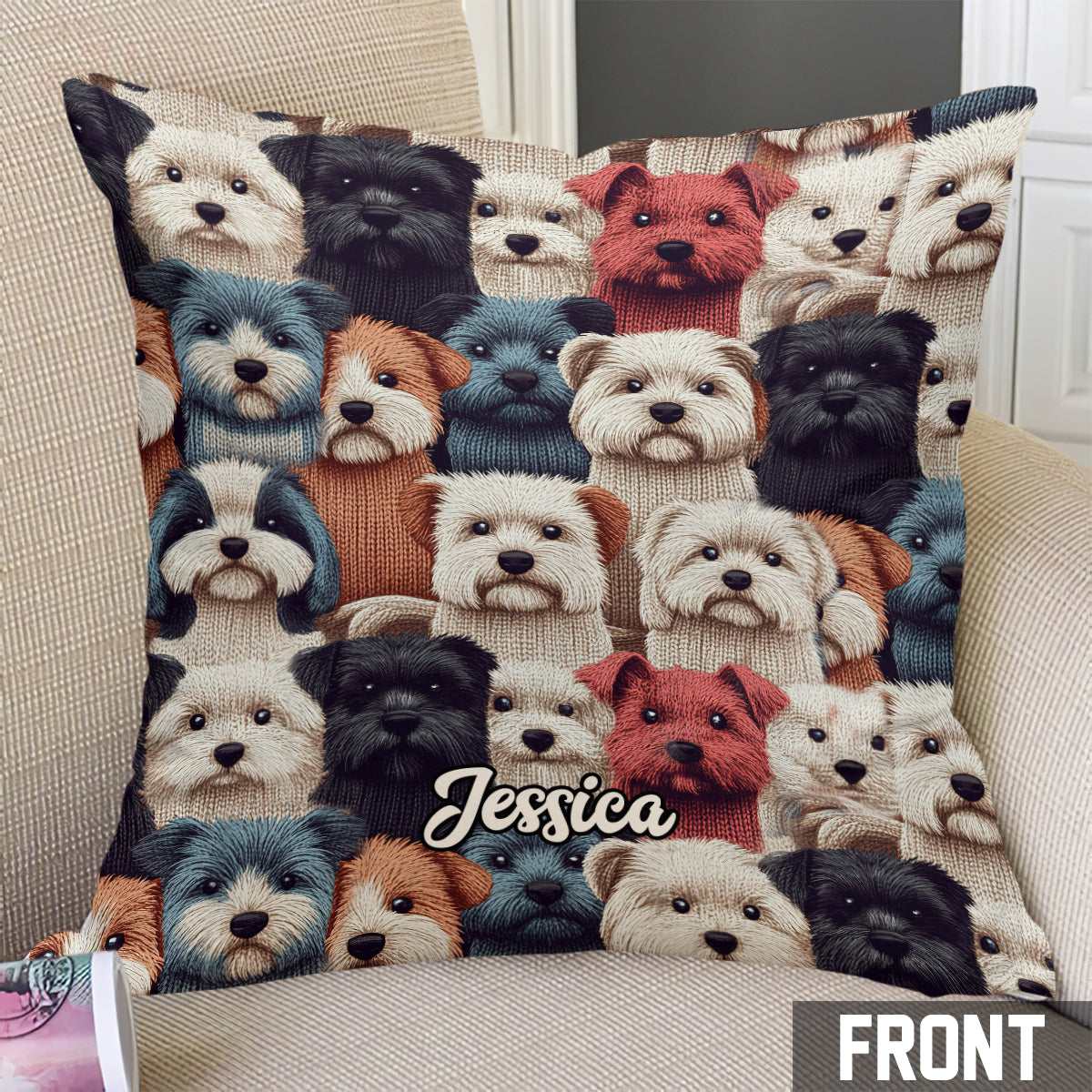 Coussin décoratif personnalisé à motif chien - Motif chien