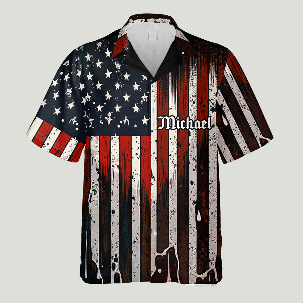 Étoiles et rayures, fais n'importe quoi et tu verras - Chemise hawaïenne personnalisée à tête de mort