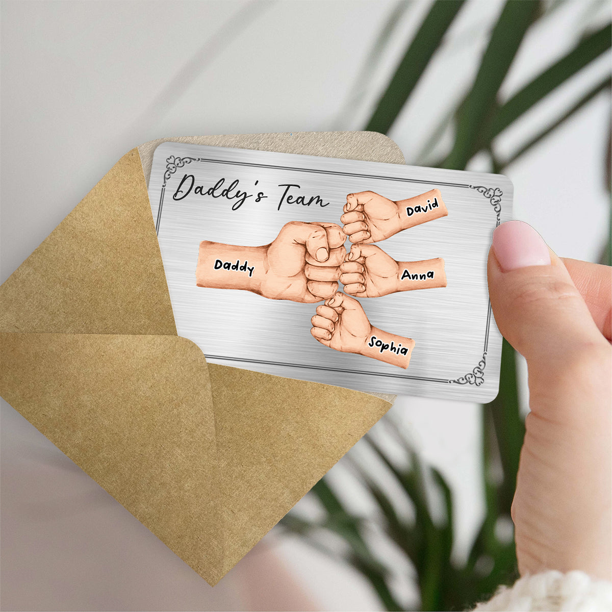 Daddy's Team - Personalized Father Wallet Insert Card