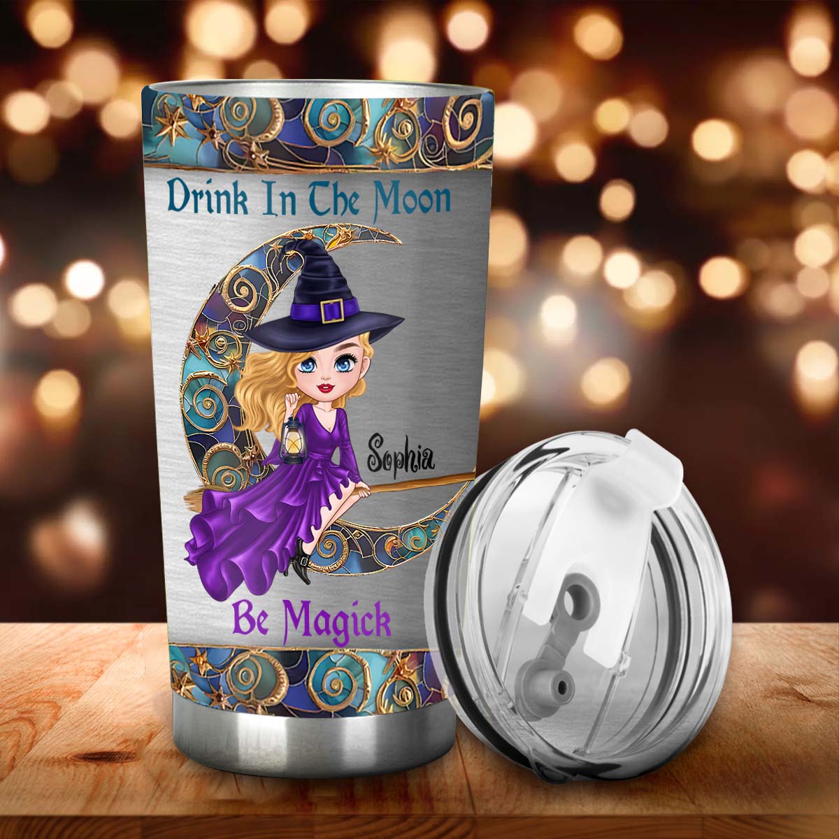 Drink In The Moon Be Magick - Personalized Witch Tumbler