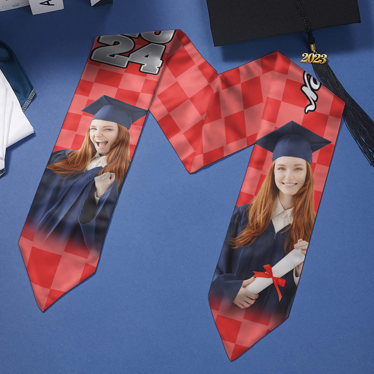 Photo Custom Graduation Stole Sash - Personalized Graduation Graduation Stole