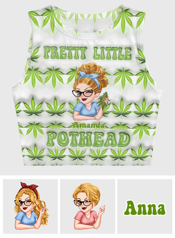 Débardeur court personnalisé Pretty Lil' Pothead - Weed