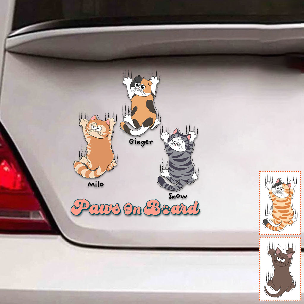 Paws On Board - Personalized Cat Decal Full