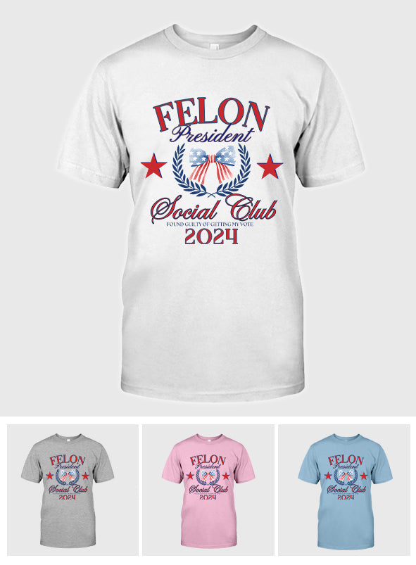 FeI0n President Social Club T-Shirt, Präsident Trump Coquette Shirt, Präsident 2024 Shirt, Republikanisches Shirt, Amerika-Shirt