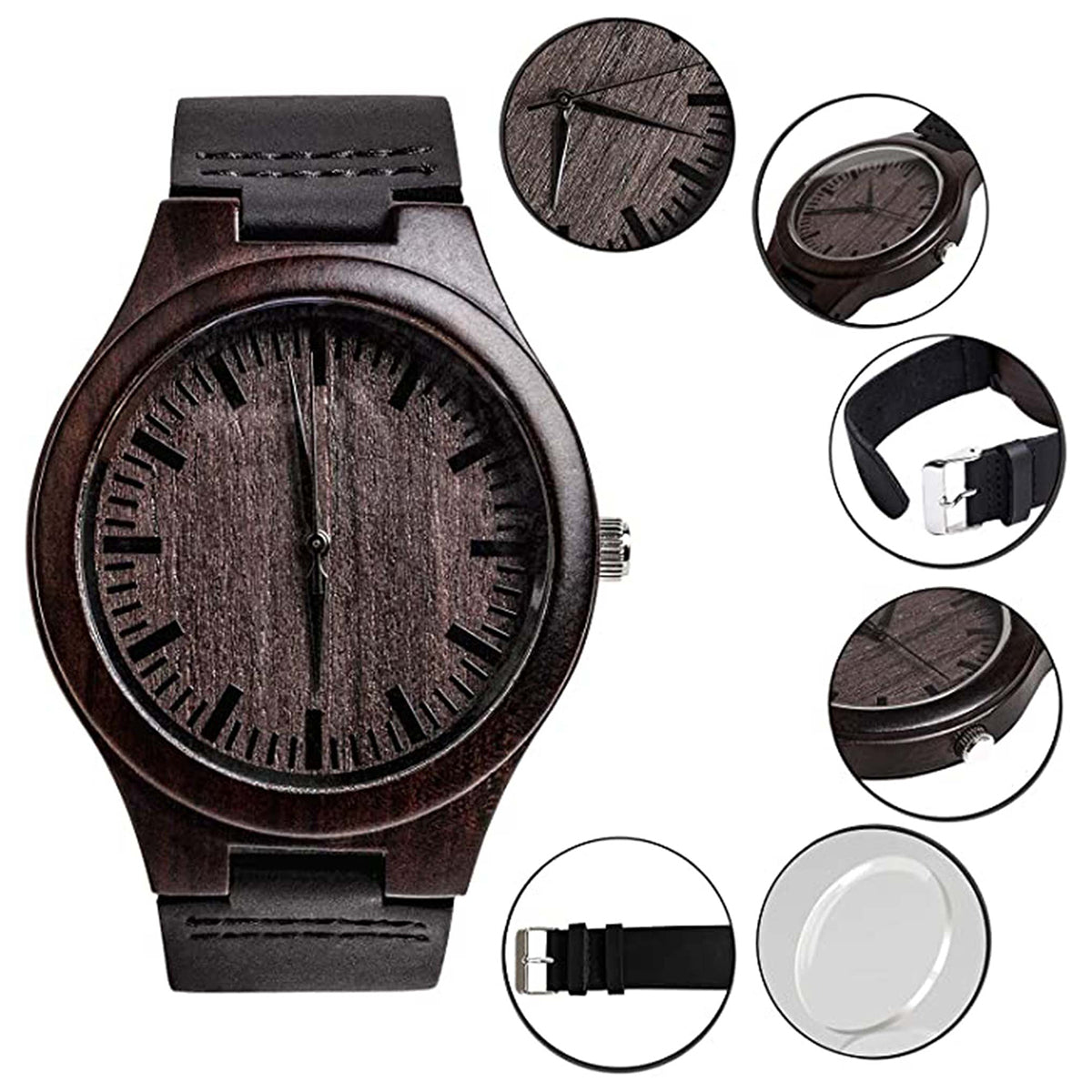 Best Dad Ever - Personalized Father Personalized Engraved Wooden Watch