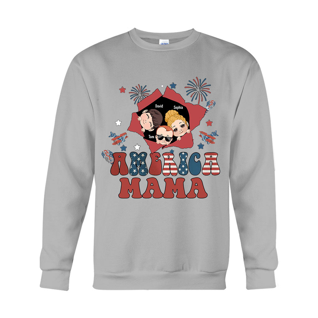 American Mama Any Title Vintage Retro Style - Personalized Mother T-shirt And Hoodie