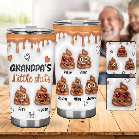 Grandpa's Little Shit - Personalized Grandpa Tumbler